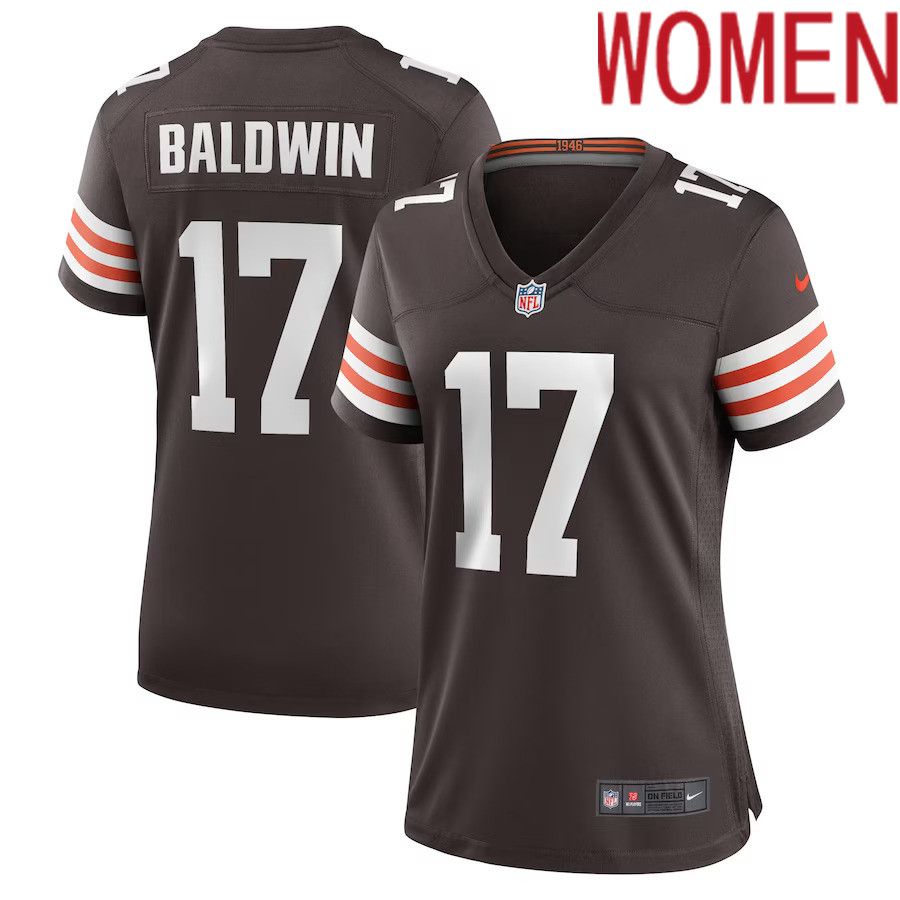 Women Cleveland Browns 17 Daylen Baldwin Nike Brown Game Player NFL Jersey